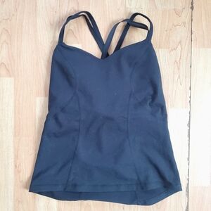 Zella Bringing Strappy Back Black Workout Athletic Yoga Tank Size S